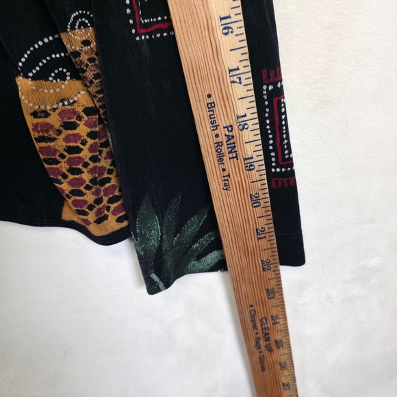 Chicos Travelers Cardigan Top Womens 3 XL/16 Black Liquid Knit Artsy Whimsigoth - Picture 6 of 14